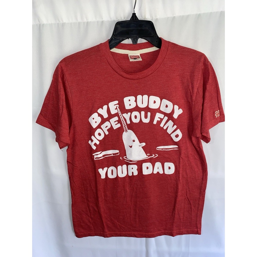 Homage Elf Bye Buddy‎ Hope You Find Your Dad Narwhal Christmas Movie T Shirt S